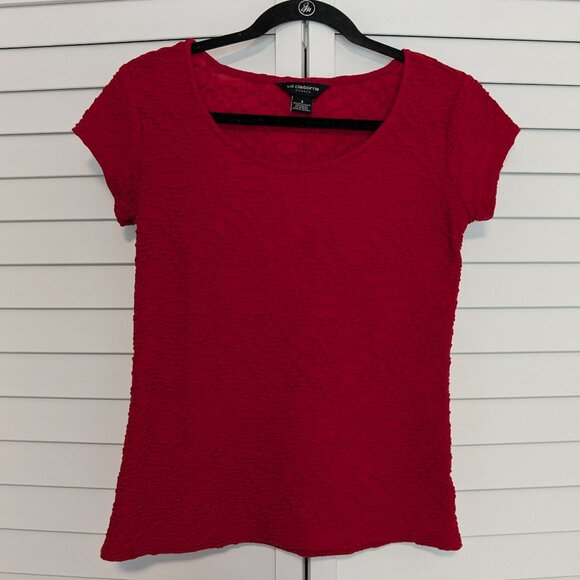 Liz Claiborne Career Red Pullover Top with Short Sleeves - Picture 1 of 5